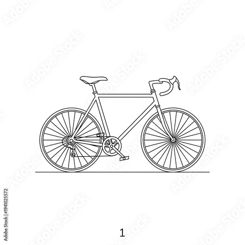 Minimalist Line Art Bicycle Illustration.