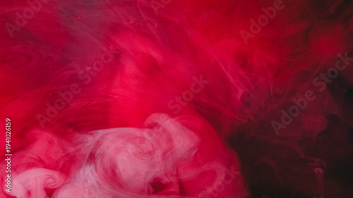 Paint cloud texture. Underwater fog. Blur red pink purple color shimmer water glitter splash bright liquid spill on abstract background.