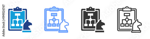 Strategic Planning icon set multiple style collection