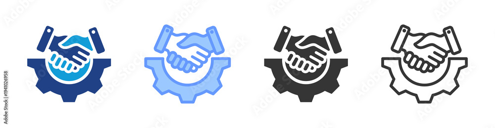 Obraz premium Partnership Strategy icon set multiple style collection