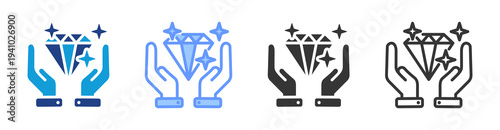 Value Proposition icon set multiple style collection