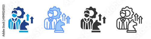Leadership Strategy icon set multiple style collection