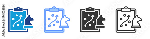 Tactical Planning icon set multiple style collection