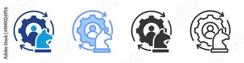 Customer Retention Strategy icon set multiple style collection