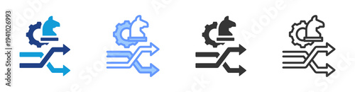 Change Management Strategy icon set multiple style collection
