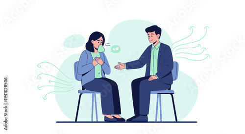 Therapist comforting patient, mental health support, emotional healing, psychological help, counseling session