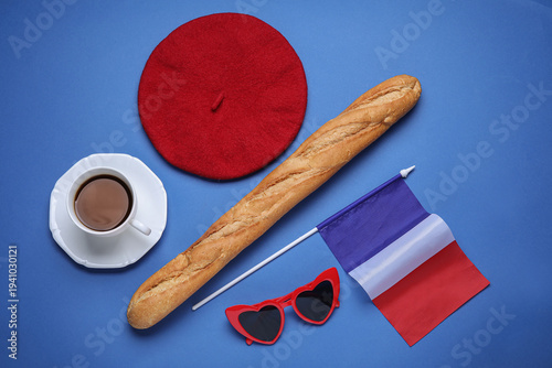 France flag with cup of cof...
