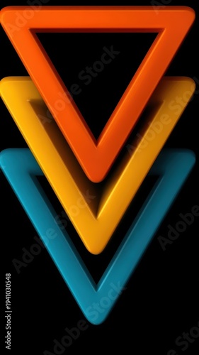 3D icon with central triangle a dynamic 3d icon featuring a prominent triangle shape at its core