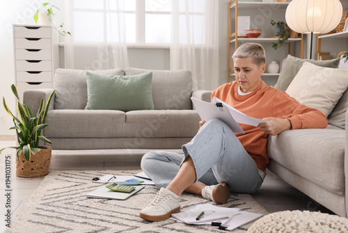 Mature woman in debt with f...