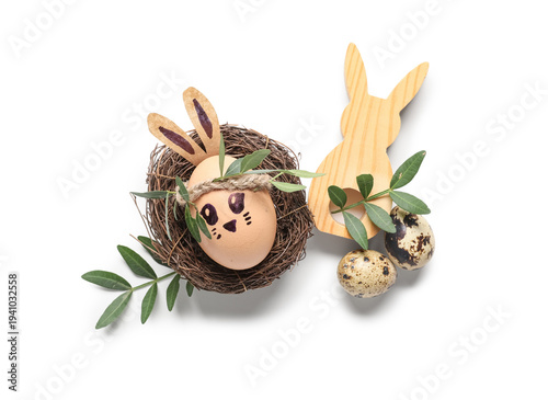 Nest of cute painted Easter...