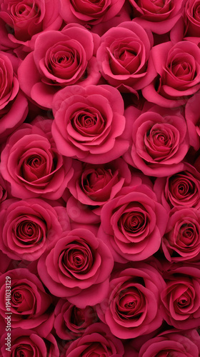 Sea of pink rose blossom filling frame with layered petals and romantic texture conveying love and warmth in floral background for celebration and Valentines mood