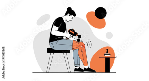 Person using massage gun on leg muscles for recovery and pain relief