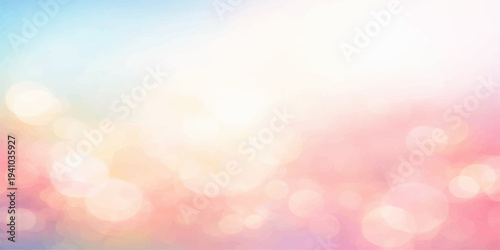 Abstract bokeh background featuring a bright colorful design with soft glowing circles and a pink glitter pattern for a blurred vector illustration backdrop
