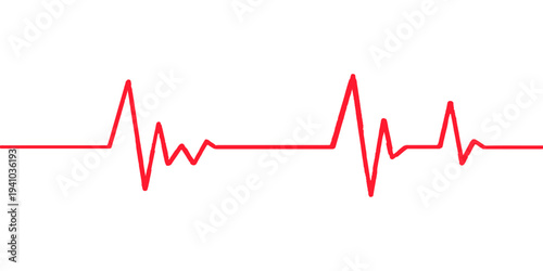 An electrocardiogram monitor displays a healthy heartbeat pulse rate as a medical graphic wave line on a cardiology chart for healthcare and life