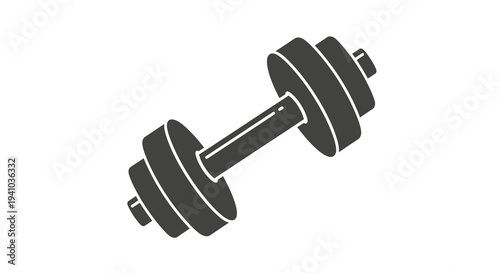 Dumbbell Vector Illustration Style Graphic for Fitness and Gym Workout Concept, Isolated on White Background