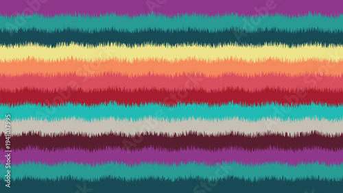 Colorful Ikat Striped Seamless Pattern for Textile and Fashion
