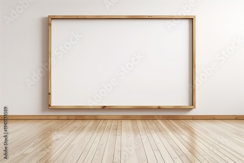 Wallpaper Mural Empty Wooden Picture Frame on White Wall Torontodigital.ca