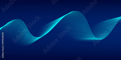 Dot blue wave light screen gradient texture background. Abstract  technology big data digital background. 3d rendering eps10.