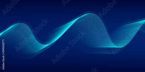 Dot blue wave light screen gradient texture background. Abstract  technology big data digital background. 3d rendering eps10.