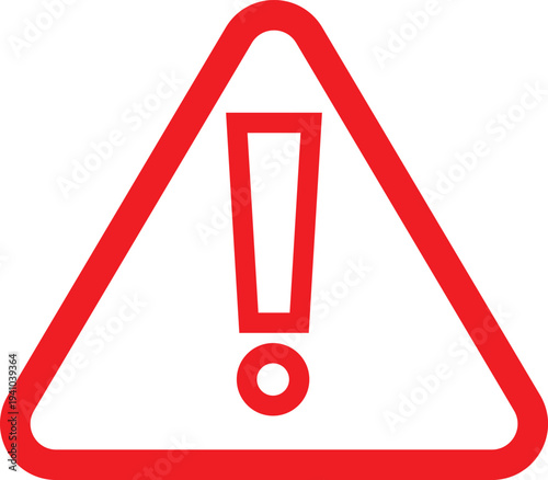 Red Triangle with Exclamation Mark Symbol warning