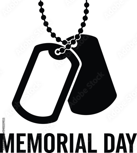 Memorial day tribute with dog tags and patriotic spirit