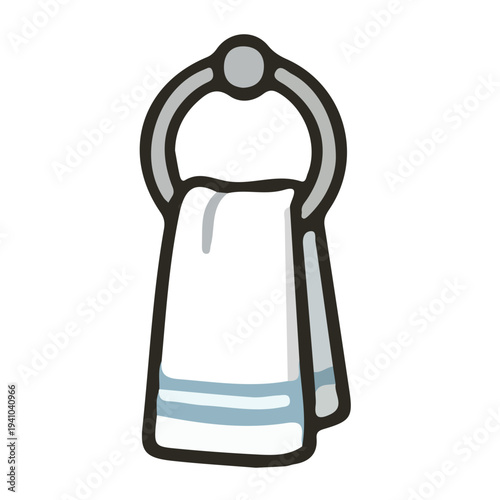 Towel Ring with White Towel