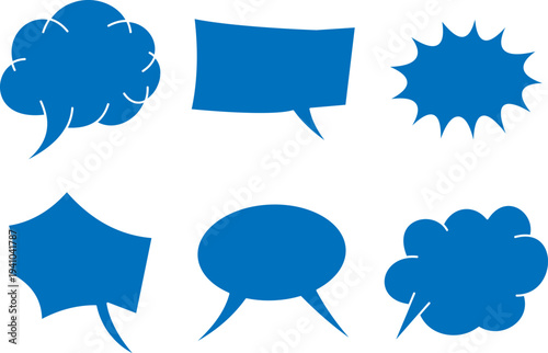 Blue Silhouette Chat Box Shapes
