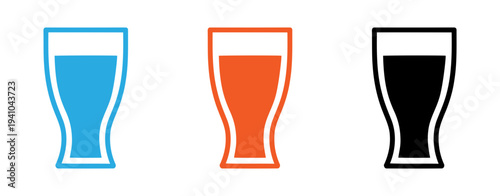 colorful beer glasses icons