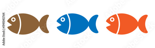 set of colorful fish icons