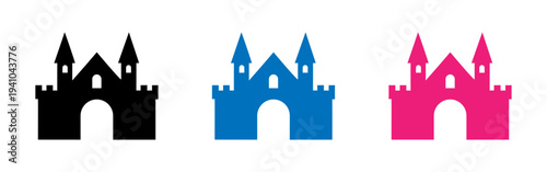 colorful sand castle icons