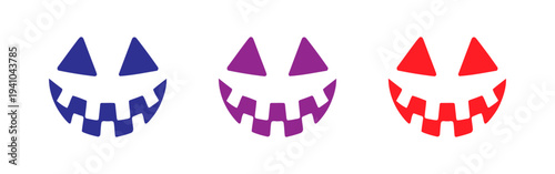 colorful halloween pumpkin faces