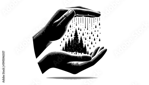 vector illustration of a woman in black