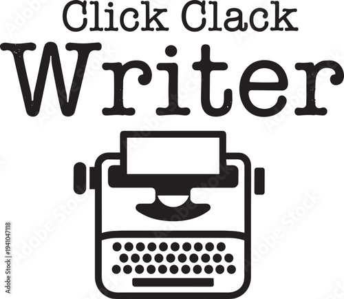 Black and white typographic with vintage typewriter