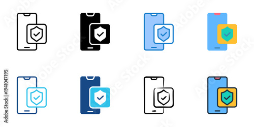 Insurance Apps icons set multiple style collection. Editable stroke 
