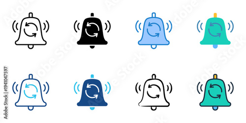 Renewal Reminder icons set multiple style collection. Editable stroke 
