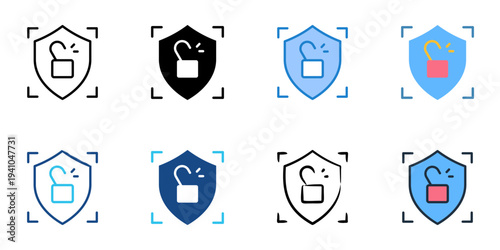 Fraud Detection icons set multiple style collection. Editable stroke 
