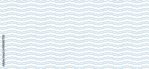 Seamless Wave Pattern, Hand drawn water sea vector background. Wavy beach print, curly grunge paint lines,