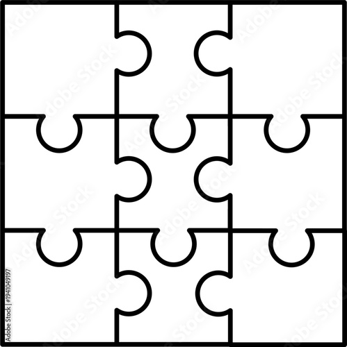 Puzzle Icon Set – Jigsaw Piece, Problem Solving, Brain Teaser, Strategy Game Line Icons