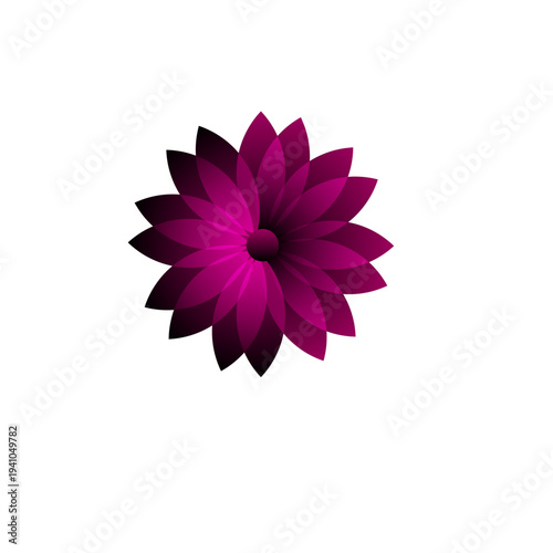 Abstract Purple and Magenta Lotus Flower Vector Illustration with Layered Petals and Gradient Effect