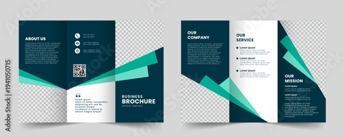Creative business trifold brochure template. Modern tri fold brochure layout design. Vector