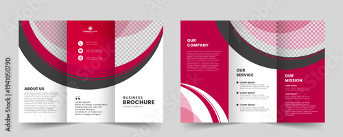 Creative business trifold brochure template. Modern tri fold brochure layout design. Vector
