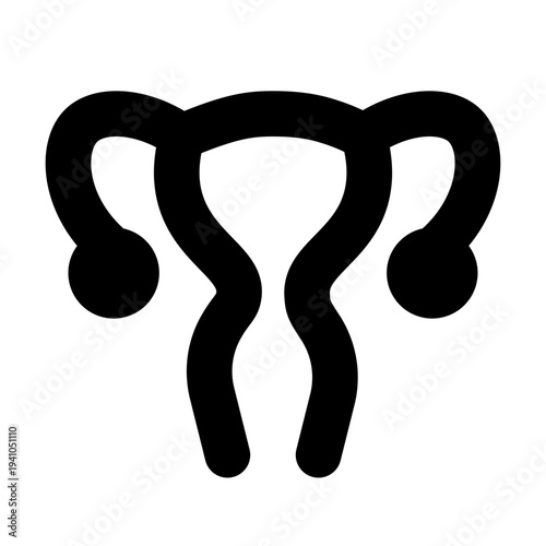 Uterus Icon, Human Reproductive System Illustration, Gynecology and Obstetrics Symbol, 24x24 Pixel Perfect, Editable Stroke Vector Design.