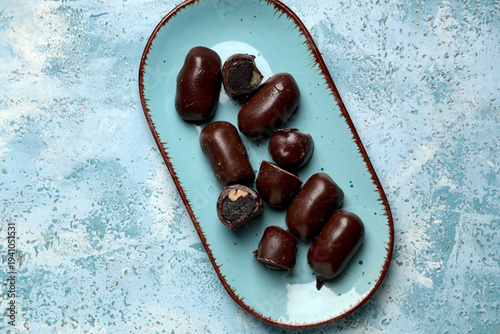 Plate with sweet chocolate ...