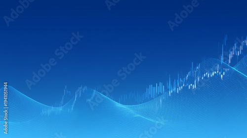 a minimal background image with gradient blues that has very faint charts and graphs with no labels. data lines. right side of image is clean for text