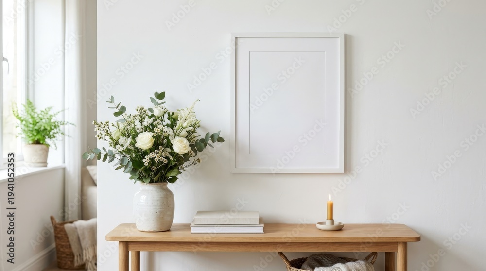 Fototapeta premium Minimalist Home Decor with Flowers.