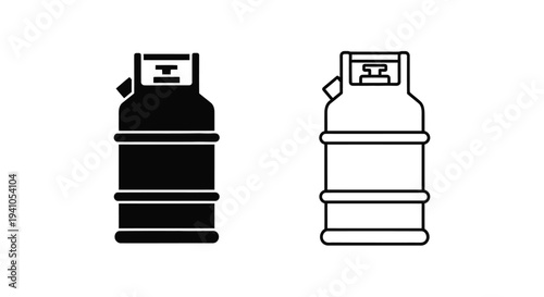 Black and white illustration of two propane tanks with simple outlines