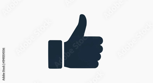 Thumbs Up Like Icon Symbol for Approval, Social Media Reaction and Positive Feedback Concept, Hand Gesture Illustration for Rating, Recommendation and Support, Minimal Vector Graphic for Web and App D