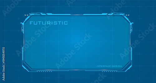 Futuristic tech boxes and HUD-style blue callout frames