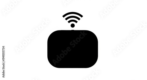 Wireless device icon representing connectivity and technology in a simple graphic illustration