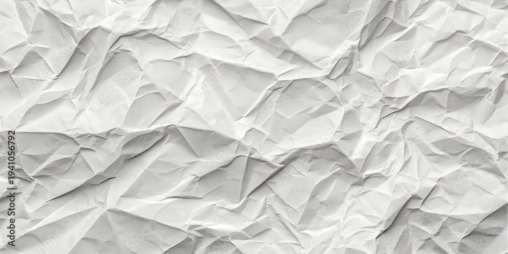 Obraz premium Seamless Crumpled Paper Background - Tileable White Texture Pattern